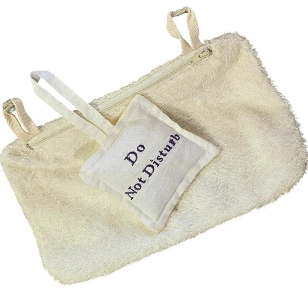 bridal new mom spa day‎ gift do not disturb pillow sign terry bath bag suction